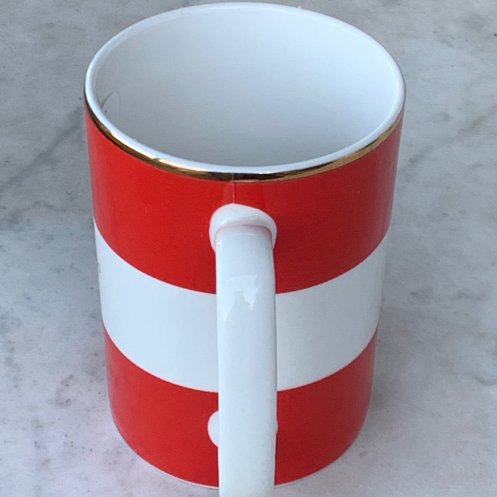 KATE SPADE NEW YORK BE DAZZLING MUG CUP LENOX RED STRIPE NEW - Picture 5 of 7